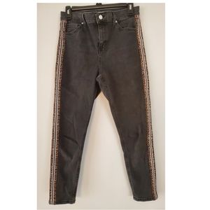 Topshop Moto JAMIE off black jeans with leopard print size EU 30